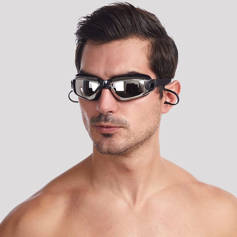 Airoads Shortsighted Swim Goggles Nearsighted Swimming Goggles Leakproof Anti Fog Swimming Goggles for Adult Men Women Youth(-6, Black) - Image 5