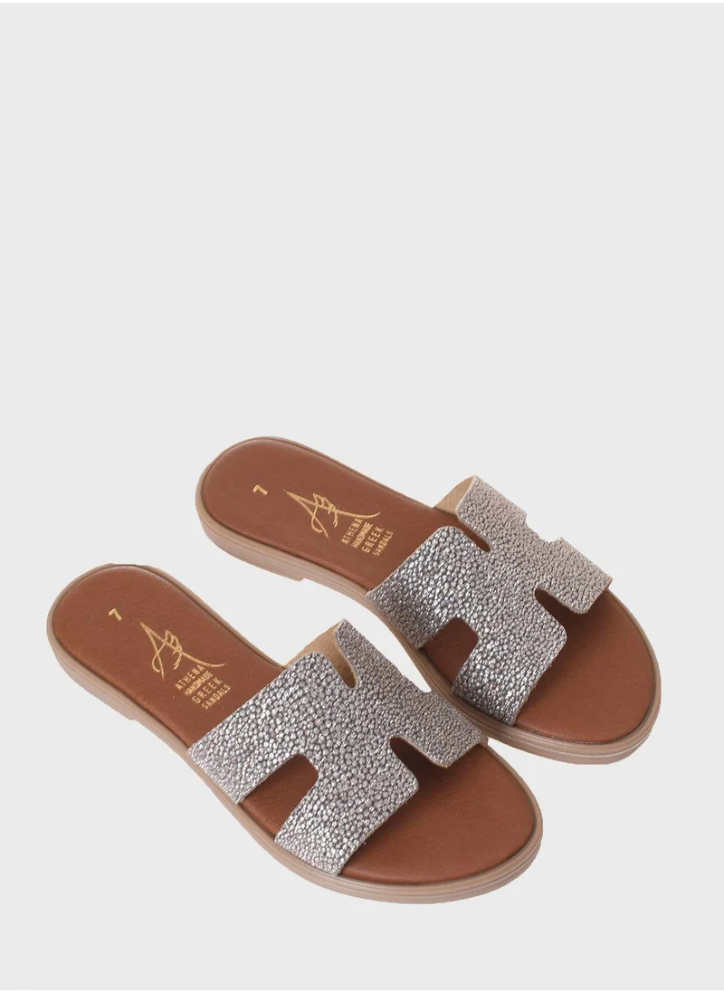 Athena Handmade Greek Sandals Cut Out Flat Sandal