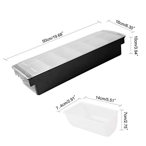 THW Plastic Ice Cooled Condiment Holder Dispenser Tray|6-Compartment Garnish Tray for Candy,Dips & Salad|Chilled Serving Container for Home,Work,Restaurants & Bars|Keeps Food Fresh & Organized,Black - Image 3