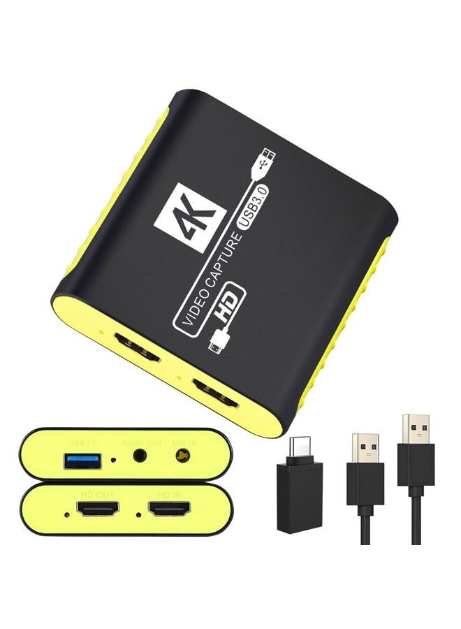 SUDTREEV Capture Card for Nintendo Switch 2, Switch 1, OLED, Steam Deck, PS4, PS5, Xbox, 1080P 60FPS, 4K@30Hz HDMI Video Input and Passthrough, HDMI to USB3.0, Compatible with OBS,YouTube,TikTok, Mac,Windows - Image 1