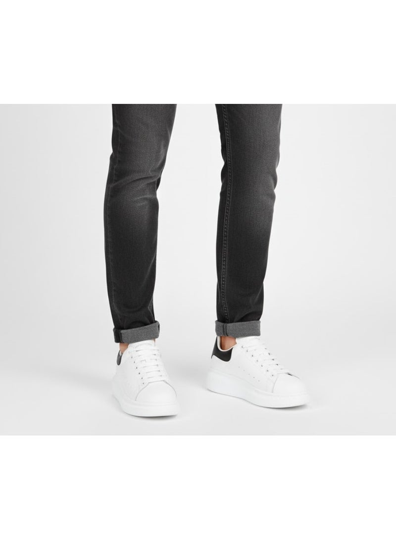 إيتاليانو حذاء رياضي رجالي بكعب سميك مع لمسة سوداء عصرية - أبيض - Image 2