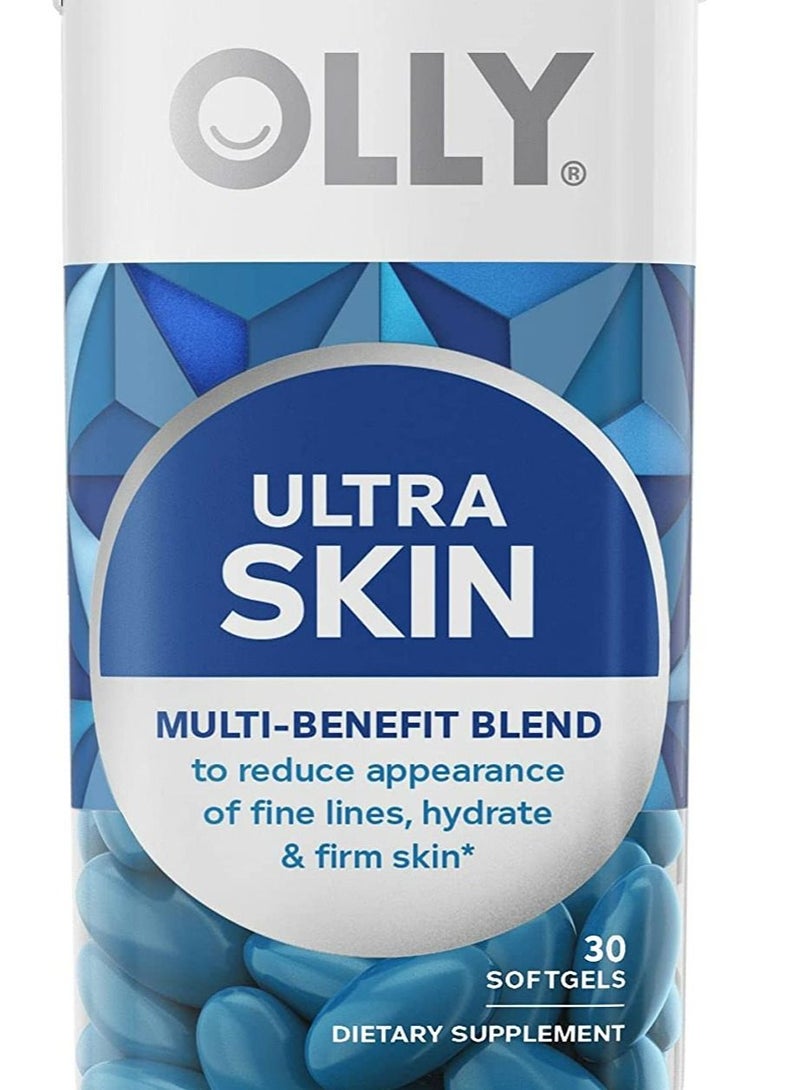 OLLY Ultra Strength  Firm Skin  Hyaluronic Acid, Zeaxanthin, Lutein, Vitamin C 30 Softgels 