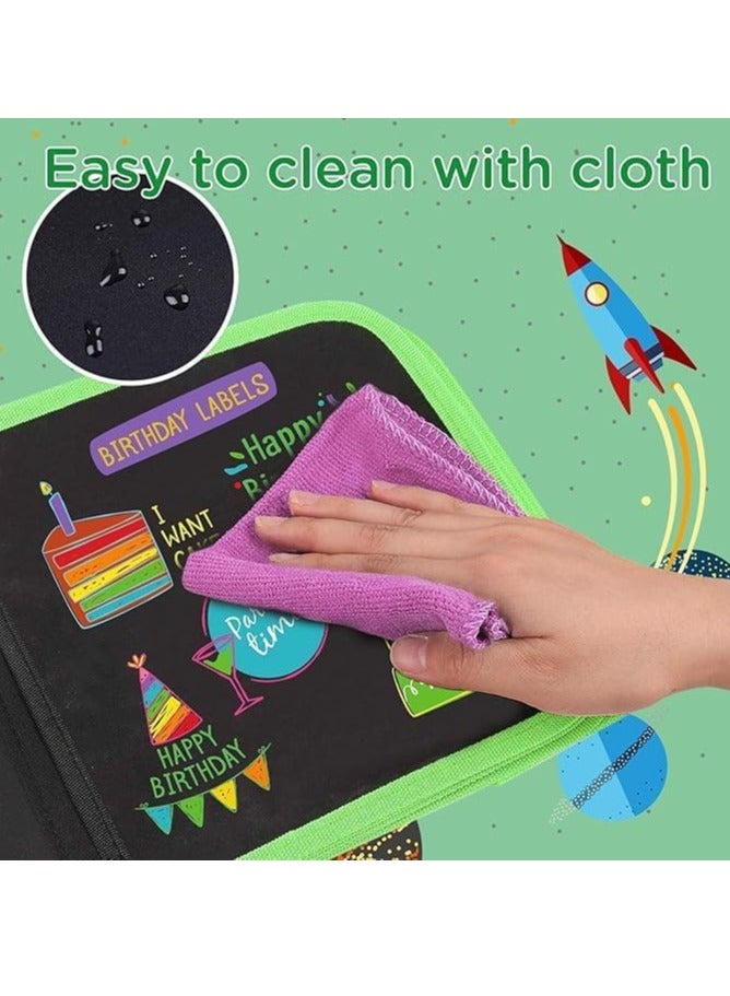 رات سو كتاب الرسم السحري للأطفال - مجموعة دفتر الرسم القابل للمسح للأطفال مع 12 قلم مائي - 16 صفحة ودفتر رسم قابل لإعادة الاستخدام - لعبة فنية محمولة للأطفال في الروضة وأثناء السفر والنزهات على الطريق. - Image 2