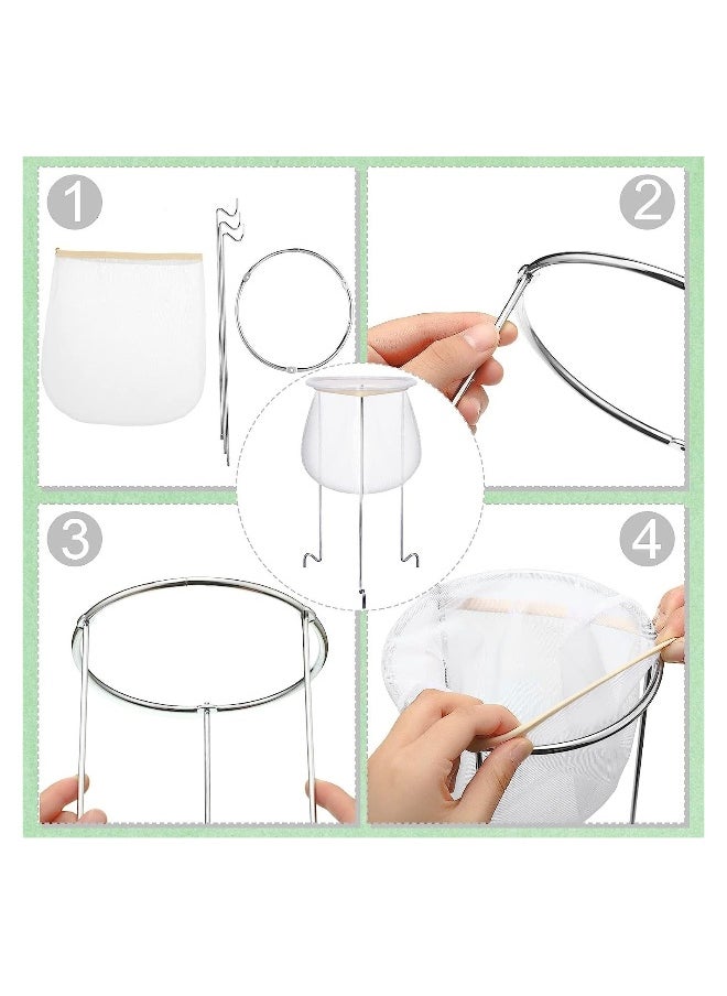 Generic - Jam Strainer Stand with Mesh Bag, Reusable Food Filter Bag Jelly Bags for Filter Coffee Tea Milk Juice Oil, 2 Pcs - Image 1