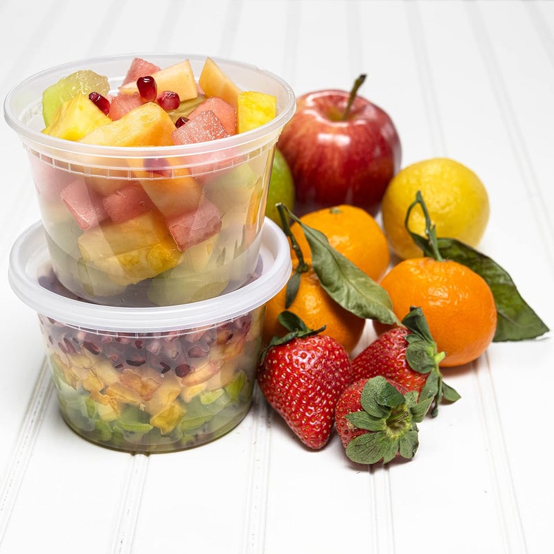 NYHI 16oz 40 Pack Clear Deli Containers with Lids Disposable Food Storage Containers with Lids Recyclable Space Saver Airtight Container for Kitchen Storage Meal Prep Take Out - Image 5