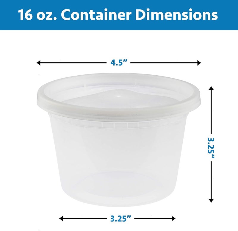 NYHI 16oz 40 Pack Clear Deli Containers with Lids Disposable Food Storage Containers with Lids Recyclable Space Saver Airtight Container for Kitchen Storage Meal Prep Take Out - Image 4