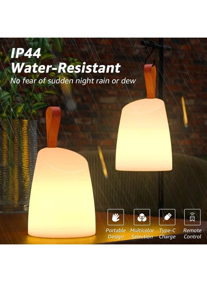 UUFFOO 2 Pack Portable Outdoor Table Lamp LED Camping Lantern, Rechargeable Table Lamp with Remote, RGB & Warm White, IP44 Water-Resistant, Timer & Memory, Hanging Lantern for Patio, Garden, Camping. - Image 4