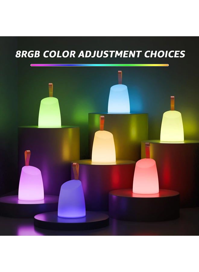UUFFOO 2 Pack Portable Outdoor Table Lamp LED Camping Lantern, Rechargeable Table Lamp with Remote, RGB & Warm White, IP44 Water-Resistant, Timer & Memory, Hanging Lantern for Patio, Garden, Camping. - Image 5