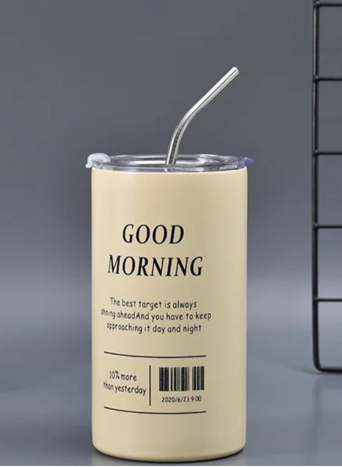 Liying 500mlStainless Steel Coffee Tumbler with Straw and Lid Sealed Carry on, Glass Iced Coffee Cup, Leak-Proof Tumbler Cup, Reusable Smoothie Mugs for Cold & Hot Drinks, Coffee, Tea (Beige)  - Image 4