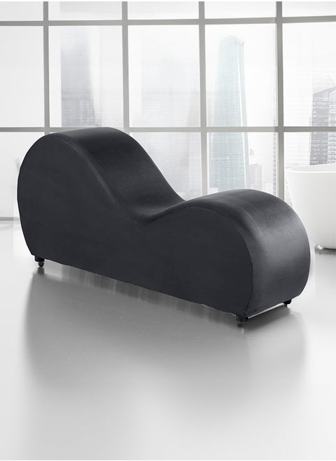 Small Romantic Chaise Longue Luxury Solid Pattern Of Velvet Fabric - Dark Grey -170x70x40cm