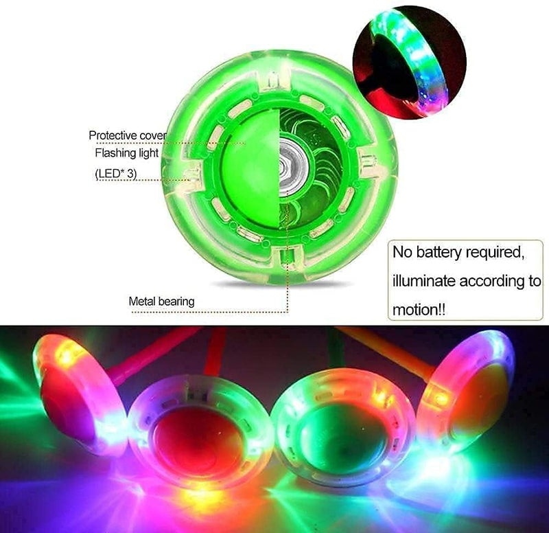 YESVIYA Jumping Skip Ball Sports Swing Jump Rope Dance Flash Kids Exercise Balance Hoop One Leg Ring Skipping Led Flashing Ankle Ropes Educational Colorful Light Ring (Multi Color) - Image 5