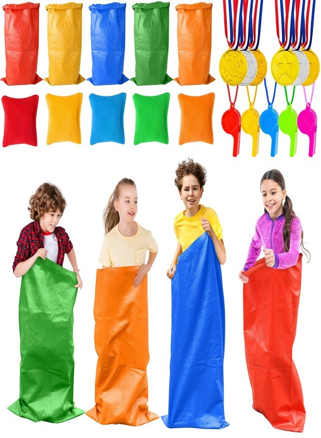 warmfarm Potato Sack Race Bags Set with Whistles Medals,Jump Sacks, Bean Bags, Prizes,Whistles for Kids Adults Outdoor Carnival Games, Birthday Party, Field Day Activities (21 Pics Game Set) - Image 1