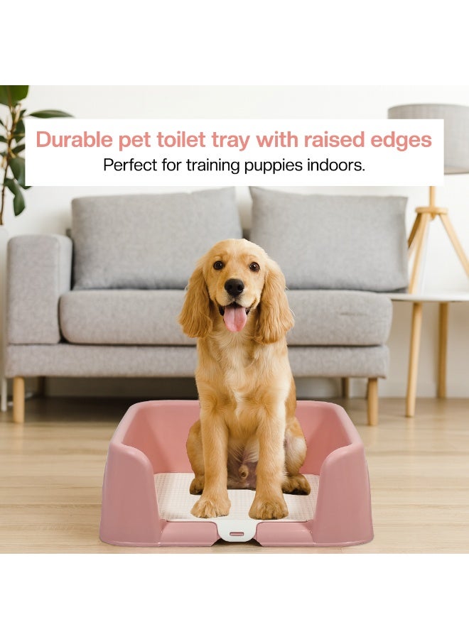 NNC PETS Puppy potty training tray for Small to Medium dogs, Removable grid dog toilet with Leak-proof base and Elevated walls, Ideal for Indoor/Outdoor use, Easy to clean, 43 cm (PINK) - Image 5