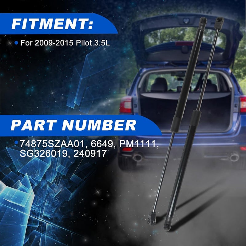 cycwer 2PCS Rear Window Glass Lift Supports Struts SG326019 240917 74875SZAA01 74875-SZA-A01 for 2009-2015 Pilot 3.5L Replaces 6649,PM1111,240917 Light & heavy use compatible - Image 1
