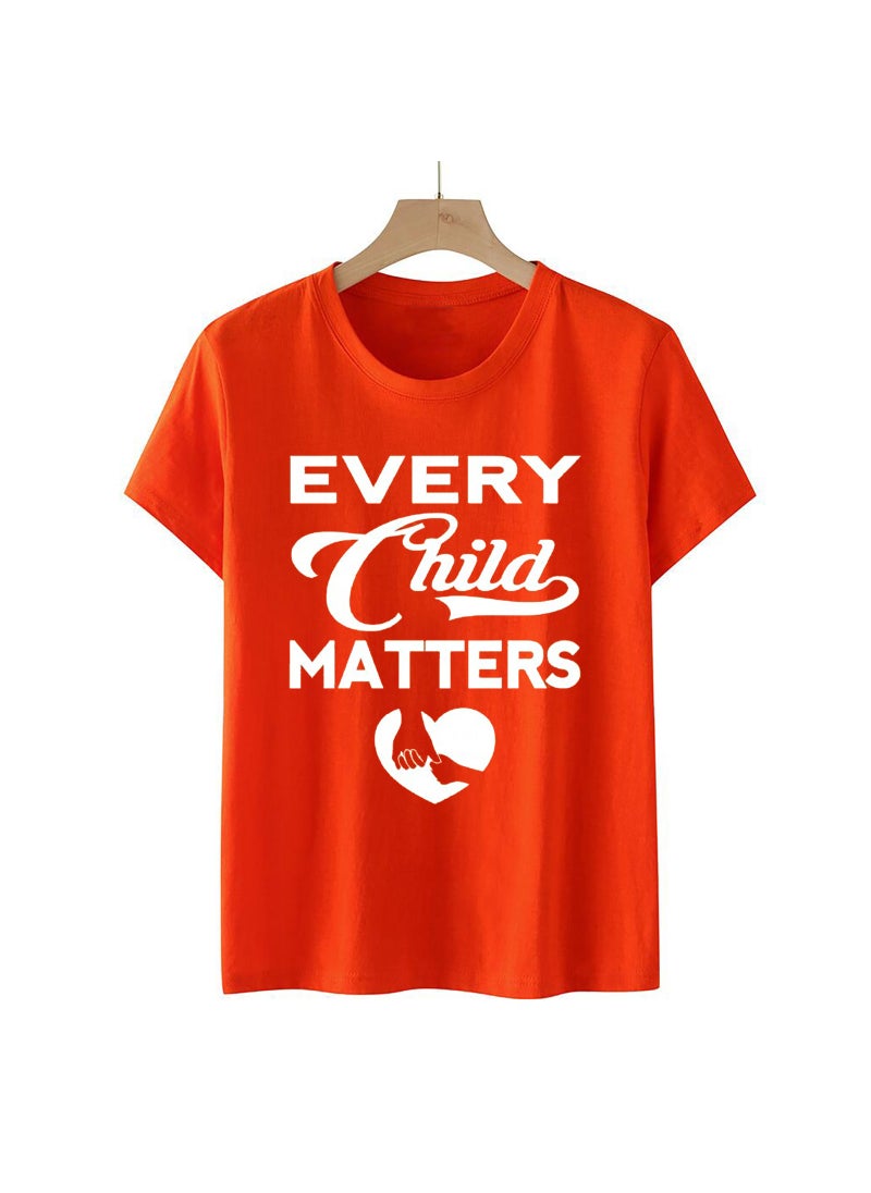 Generic - 2021 Every Child Matters Unisex Casual Printed Tee 22405 Orange - Image 1