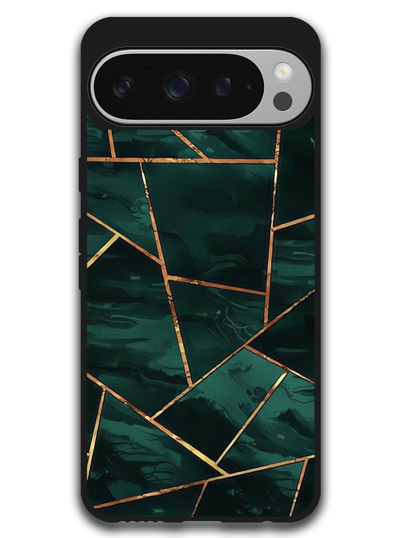 Theodor Protective Case Anti Scratch Shock Proof Bumper Cover For Google Pixel 9 Pro XL Green Pattern - Image 1