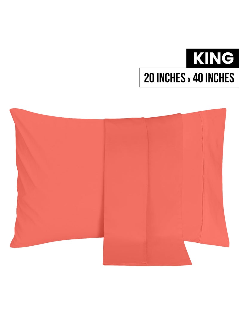 Utopia Bedding Utopia Bedding King Pillow Cases - 2 Pack - Envelope Closure - Soft Brushed Microfiber Fabric - Shrinkage and Fade Resistant Pillow Covers 20 X 40 Inches (King  Coral)  - Image 2