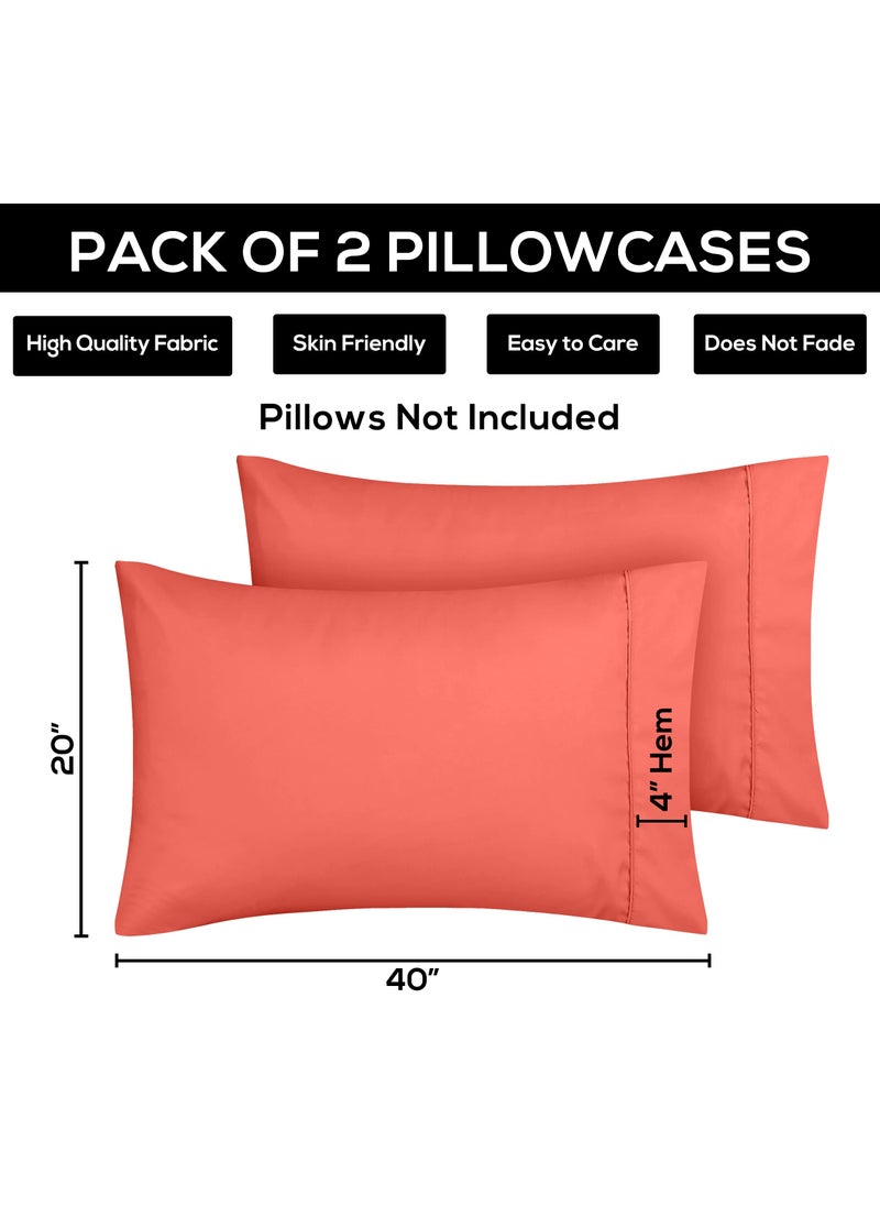 Utopia Bedding Utopia Bedding King Pillow Cases - 2 Pack - Envelope Closure - Soft Brushed Microfiber Fabric - Shrinkage and Fade Resistant Pillow Covers 20 X 40 Inches (King  Coral)  - Image 4