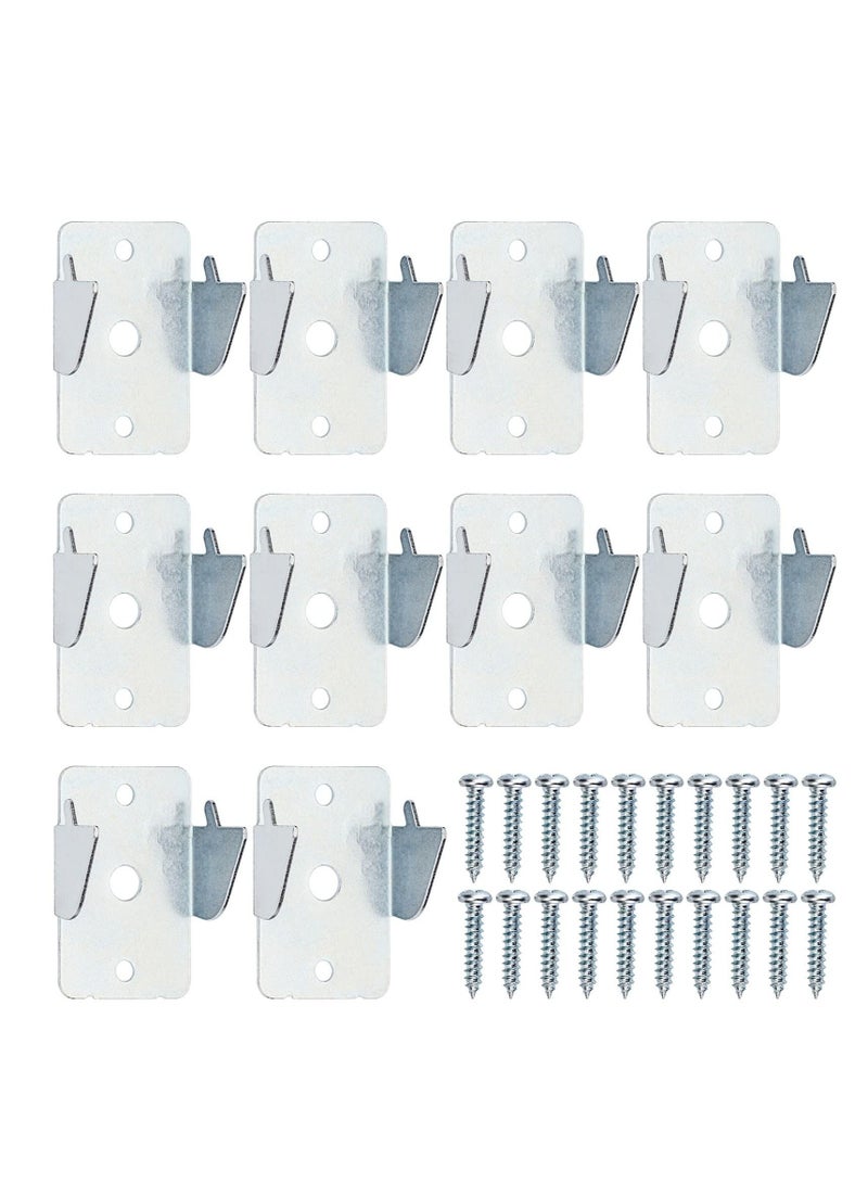 Captaintech 10pcs Metal Curtain Rods Brackets, Sturdy Curtain Rod Holders with Screws, Wall Mounted Double Curtain Rod Support Hooks Wall Brackets Holder for Home Office, Silver - Image 1