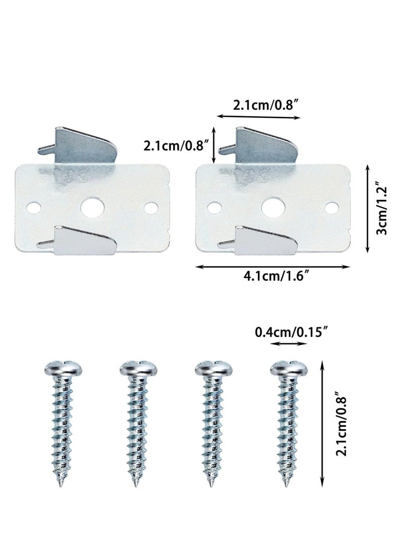 Captaintech 10pcs Metal Curtain Rods Brackets, Sturdy Curtain Rod Holders with Screws, Wall Mounted Double Curtain Rod Support Hooks Wall Brackets Holder for Home Office, Silver - Image 3