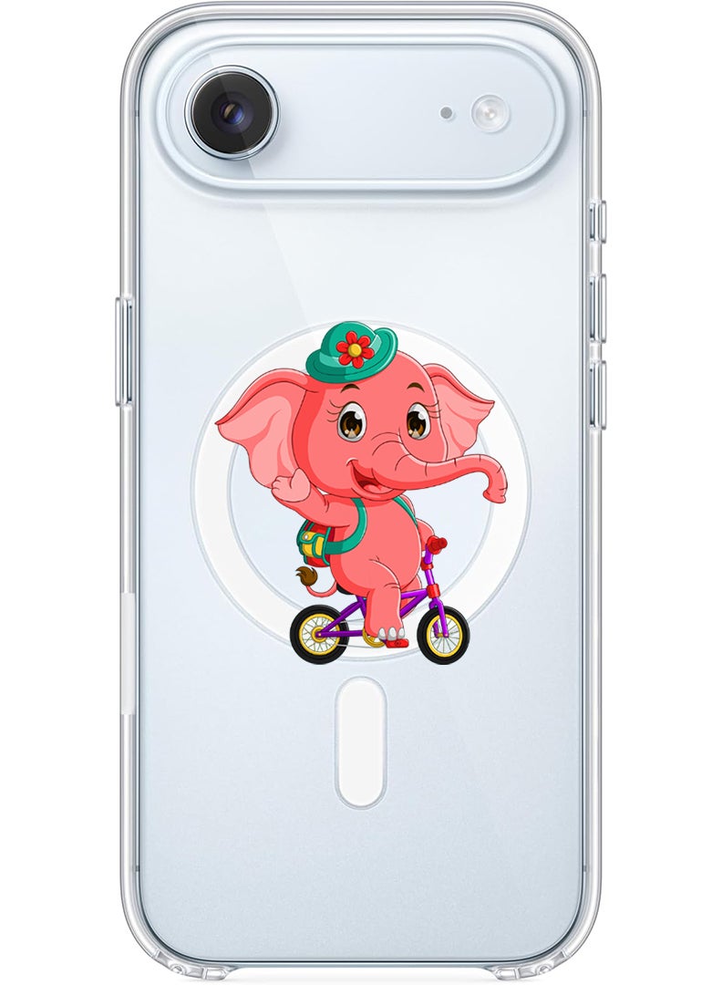 Theodor Magnetic Case for Apple iPhone 17 Air Compatible with MagSafe Wireless Charging, Shockproof Phone Bumper Cover - pink elephant - Image 1