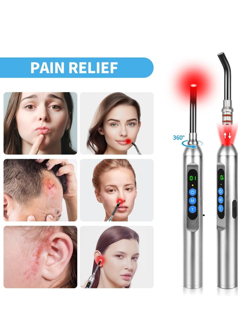 Cold Sore Treatment Device, Canker Fever Blister Treatment, Mouth Sores Red Light Therapy for Lips Nose Ear Hands Joint Pain Relief, Infrared Device Body Face