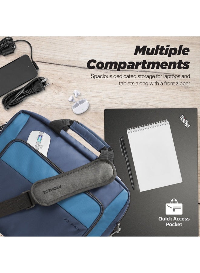 Promats Promate Large Capacity Messenger bag with Multiple Compartments for 15.6” Laptops  - Image 3