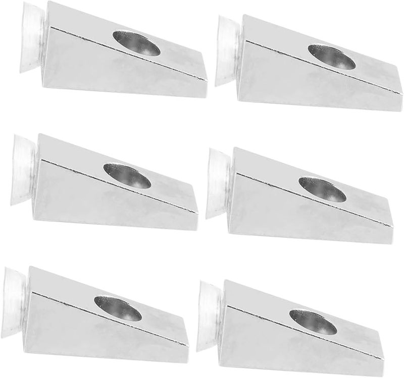 Tehaux 6 Pack Glass Shelf Brackets Metal Support 12 Inch for Bathroom Shelving - Image 1