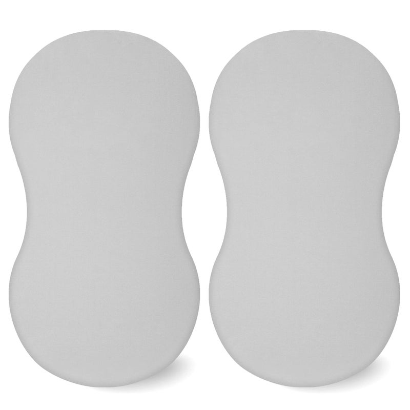 TILLYOU شراشف سرير الأطفال TILLYOU من القطن 2 عبوة، 31.5"x18" واقي مرتبة سرير الأطفال القابل للتنفس، شراشف سرير مهد ناعمة، رمادي - Image 1