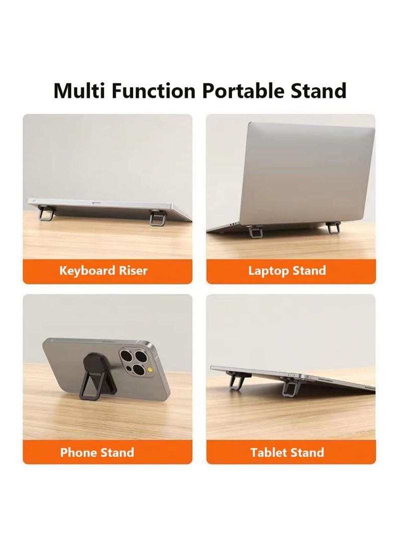 KASTWAVE - Mini Foldable Laptop Stand, Self-Adhesive Portable Invisible Computer Keyboard Riser, Adjustable Height for for MacBook, Dell, HP and Other 10-17 Inches Laptop, Black, 2PCS - Image 1