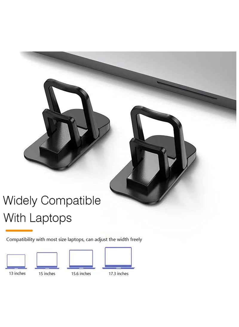 KASTWAVE - Mini Foldable Laptop Stand, Self-Adhesive Portable Invisible Computer Keyboard Riser, Adjustable Height for for MacBook, Dell, HP and Other 10-17 Inches Laptop, Black, 2PCS - Image 1