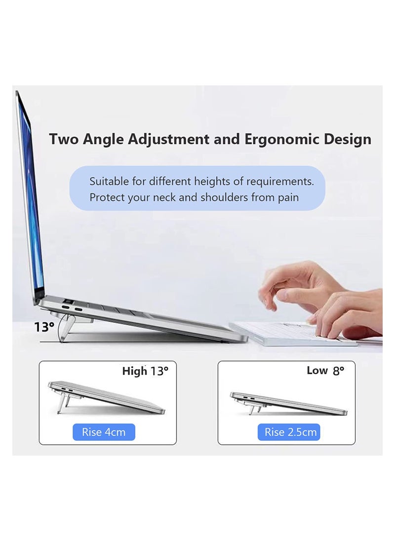 KASTWAVE - Mini Foldable Laptop Stand, Self-Adhesive Portable Invisible Computer Keyboard Riser, Adjustable Height for for MacBook, Dell, HP and Other 10-17 Inches Laptop, Black, 2PCS - Image 1