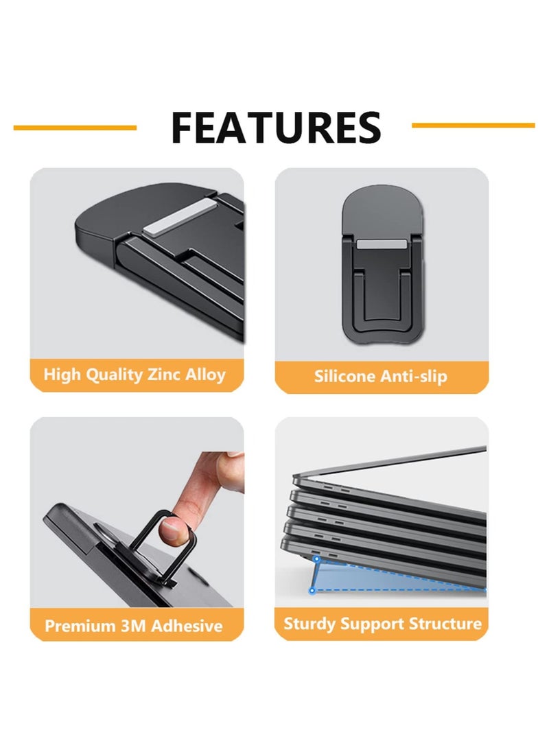 KASTWAVE - Mini Foldable Laptop Stand, Self-Adhesive Portable Invisible Computer Keyboard Riser, Adjustable Height for for MacBook, Dell, HP and Other 10-17 Inches Laptop, Black, 2PCS - Image 1