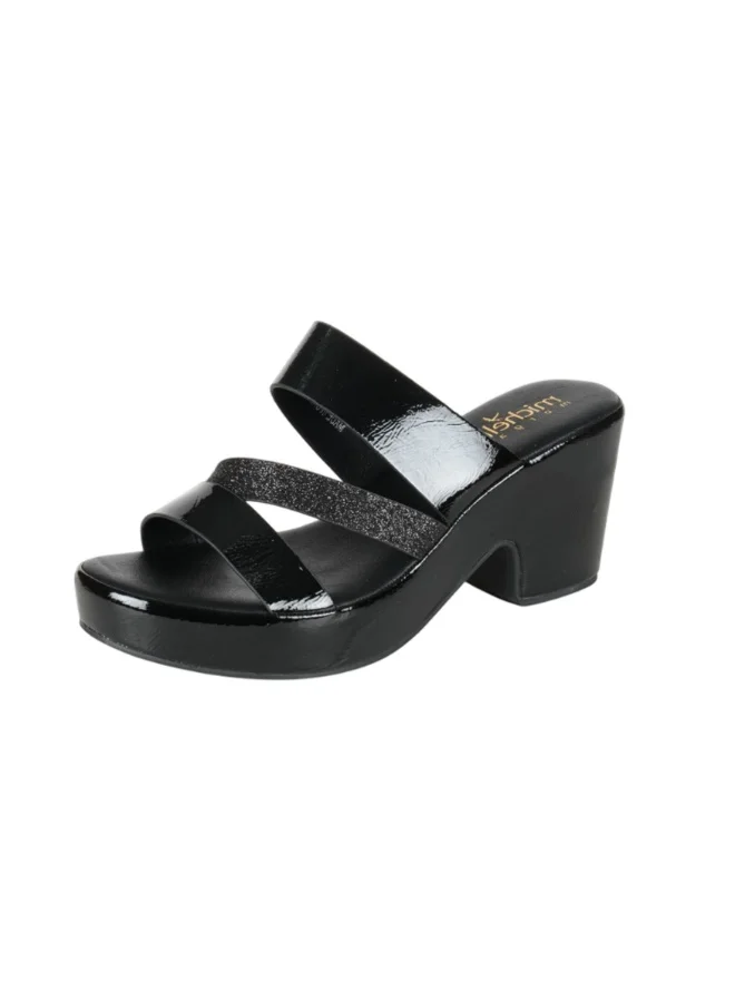 092-2958 Michelle Morgan Ladies Block Heels Sandals4RJ851 Black