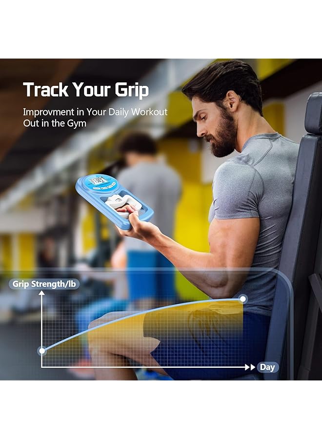 X spring Hand Dynamometer Grip Strength Electronic Hand Grip Strength Tester Hand Strength Training Device Grip Training Gauge 268lb/120kg Hand Grip Counter Hand Trainer for Sport Home School - Image 3