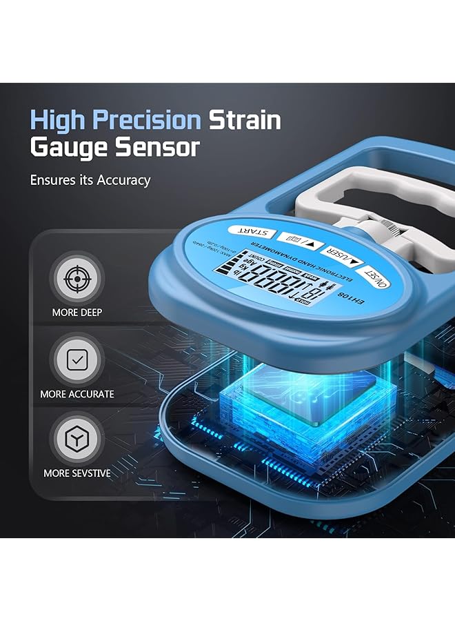 X spring Hand Dynamometer Grip Strength Electronic Hand Grip Strength Tester Hand Strength Training Device Grip Training Gauge 268lb/120kg Hand Grip Counter Hand Trainer for Sport Home School - Image 2