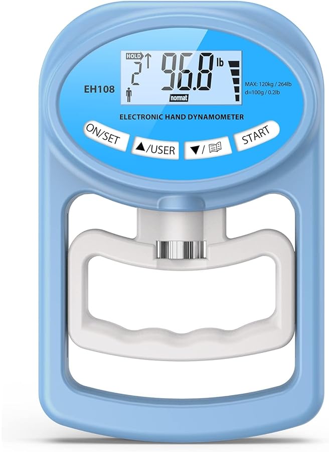 X spring Hand Dynamometer Grip Strength Electronic Hand Grip Strength Tester Hand Strength Training Device Grip Training Gauge 268lb/120kg Hand Grip Counter Hand Trainer for Sport Home School - Image 1