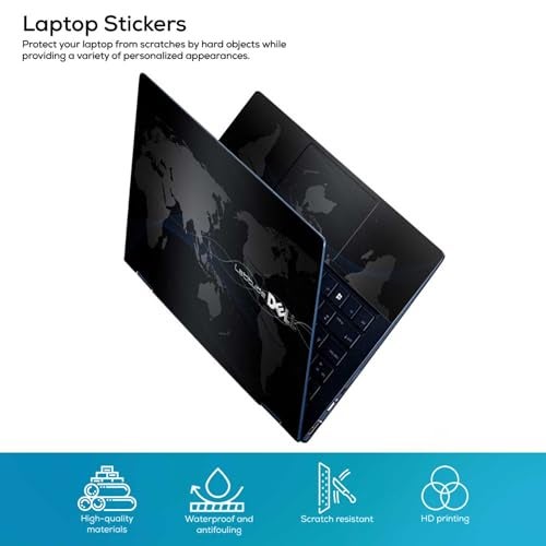 Inkykart Pattern D10 Top+Wrist Pad Vinyl Laptop Skin/Sticker/Cover for 15 to 15.6 Inches Laptops Laminated-Removable-HD Quality Compatible for Dell (15x10 Inches) - Image 2