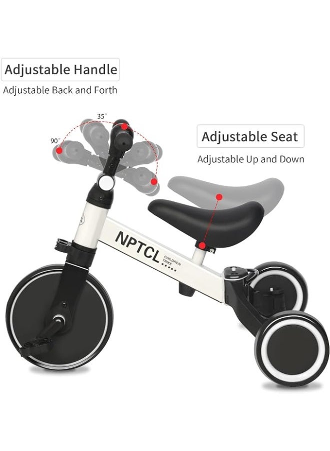 NPTCL 3-in-1 Kids Tricycle & Toddler Balance Bike with Adjustable Seat, Handlebar & Removable Pedals for 1-3 Year Olds - Image 3