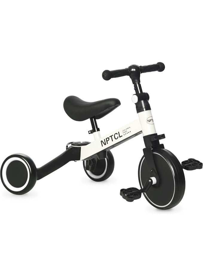 NPTCL 3-in-1 Kids Tricycle & Toddler Balance Bike with Adjustable Seat, Handlebar & Removable Pedals for 1-3 Year Olds - Image 1