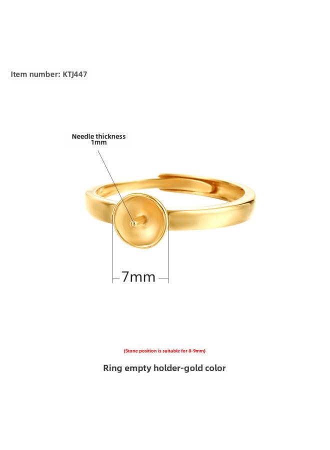 S925 Silver Ring Empty Topping Head With Needle Multi-stone Silver Ring Holder For Men And Women Ring Holder Diy Beeswax Round Bead Ring Holder