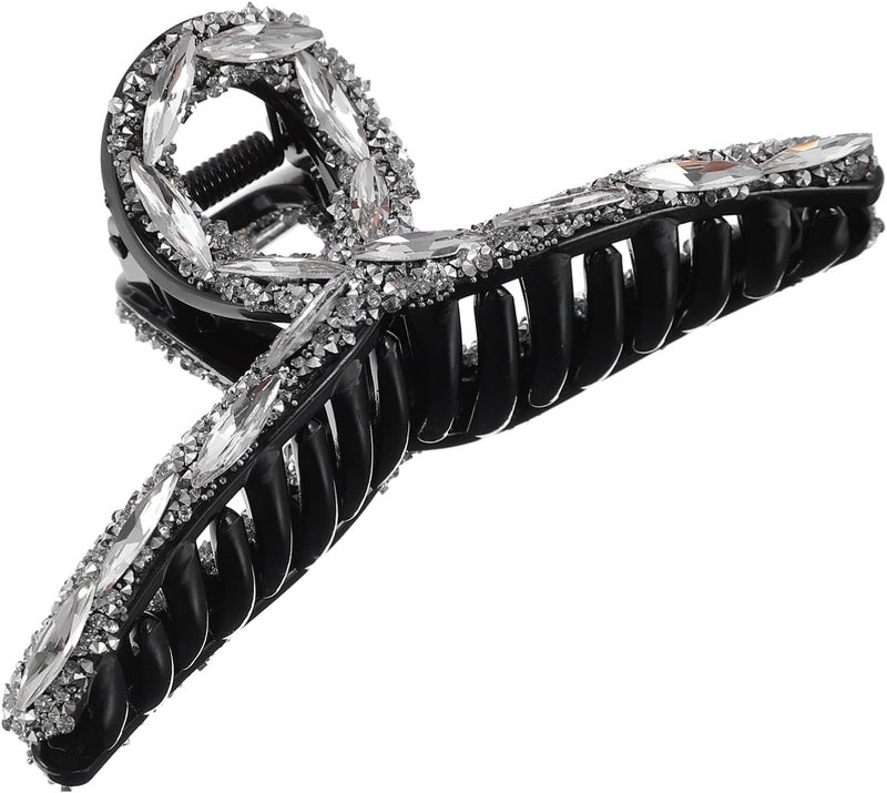 FOMIYES Sparkly Rhinestone Hair Claw Clip Secure Hold for Thick Hair Versatile Styling FrenchInspired Elegance Premium Quality Accessory for Women Silver 433 X 197 X 157 Inches