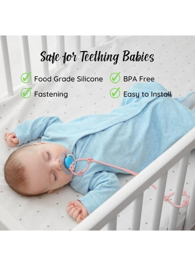 Toy Safety Straps for Baby, Pack of 4 Adjustable Stretchable Sippy Cup Straps, Sippy Bottles or Pacifier to Stroller, Highchair, Car Seat, Hanging Basket (4Pack, Clay/Gray x 2) - Image 2