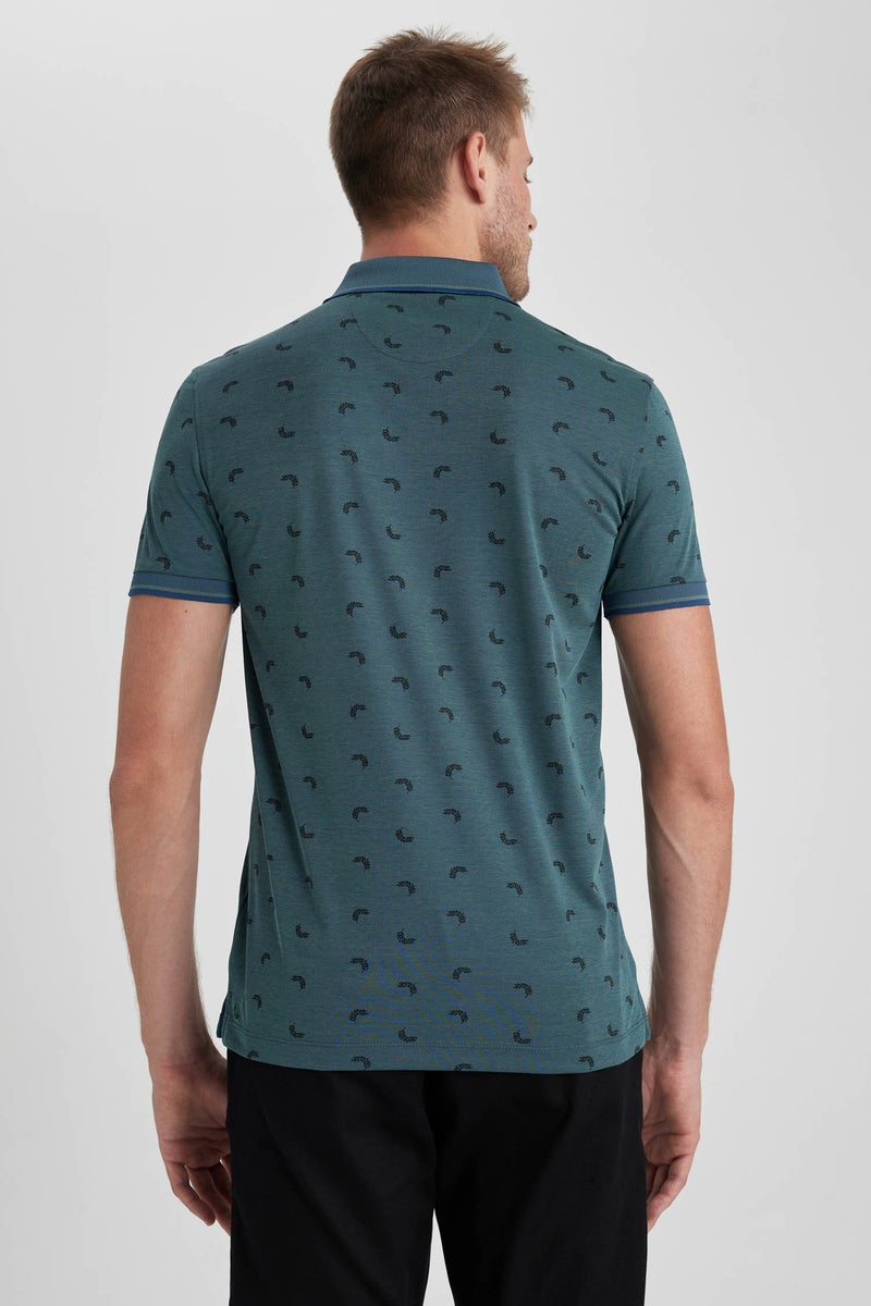 DeFacto Man Slim Fit Polo Neck Printed Short Sleeve T-Shirt - Image 5