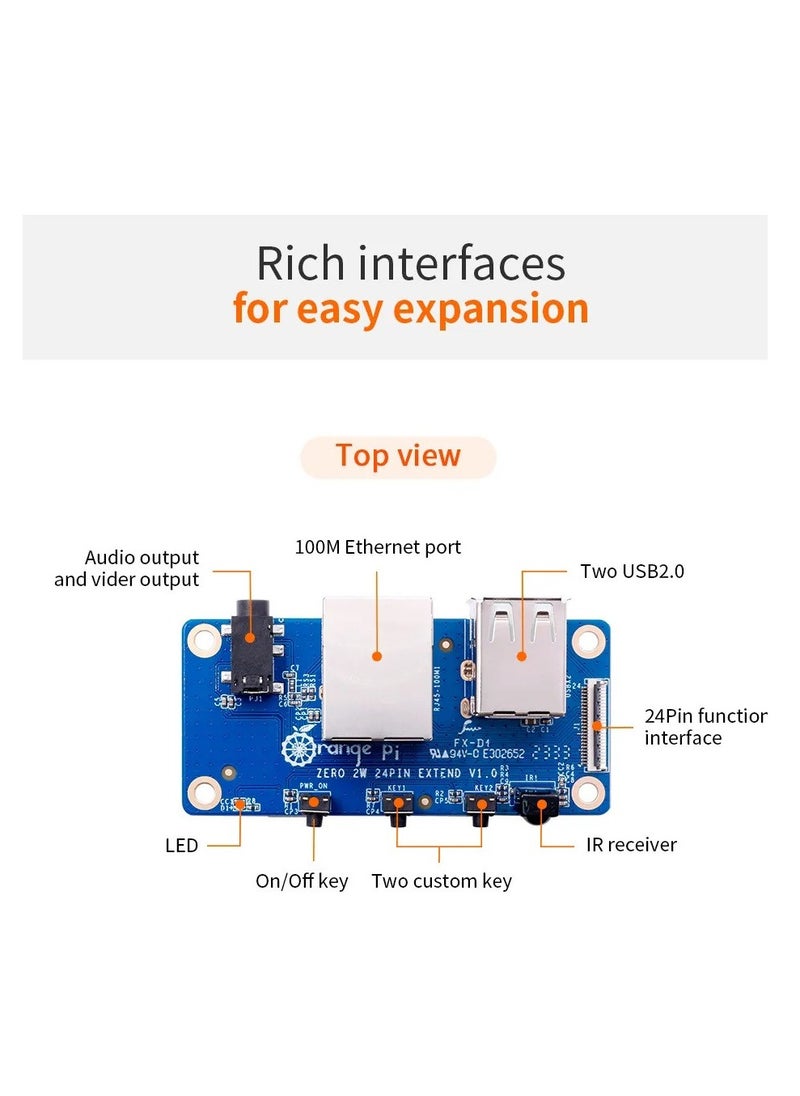 Orange - Orange Pi Zero 2 W 1GB Board With Expansion Board - Image 1
