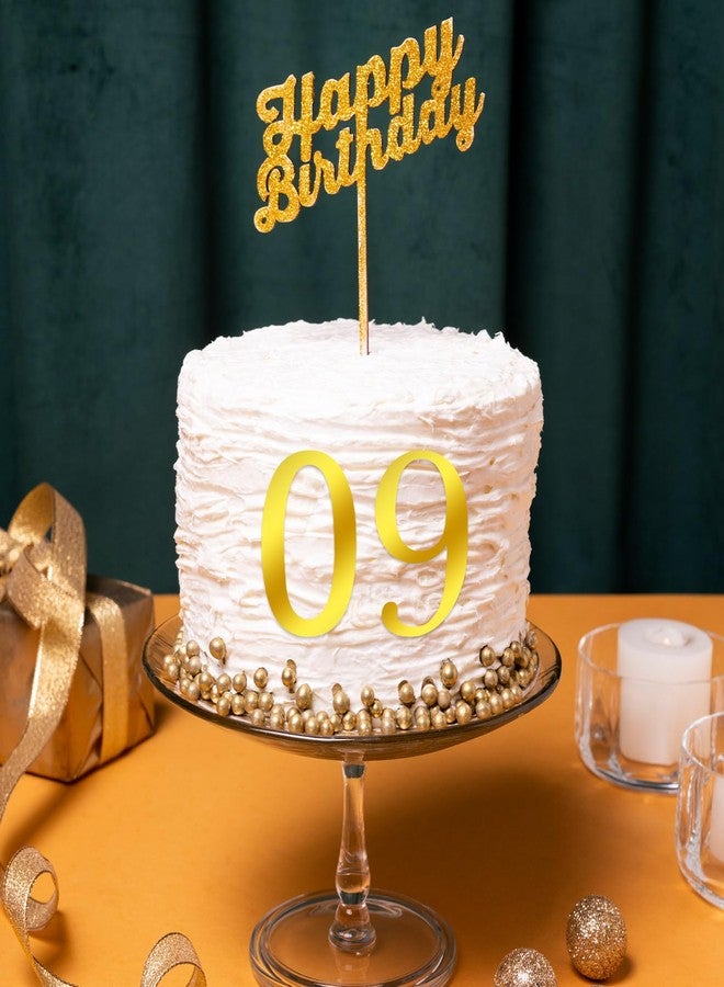 زينة كعكة عيد ميلاد ذهبية، مقاس 3.9 بوصة، أرقام أكريليك من 0 إلى 9، زينة كعكة أكريليك لحفلات الزفاف والكب كيك، زينة يدوية الصنع للكعك، لافتات لتزيين حفلات أعياد الميلاد والزفاف والذكرى السنوية. - Image 4