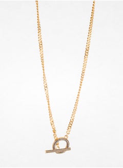 Chinese Gold Necklace with Micro Blue Zirconic Stones