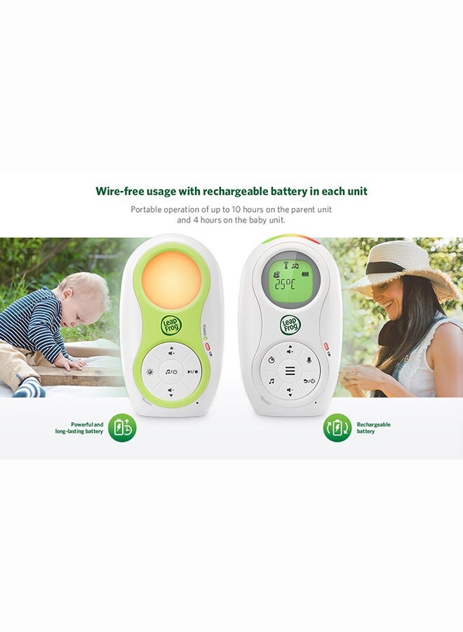 LeapFrog مراقب الأطفال الصوتي LeapFrog LF80 مع ضوء ليلي، مستشعر حرارة، أغاني مهدئة، محادثة ثنائية الاتجاه، تذكير بالرضاعة واتصال DECT 6.0 بعيد المدى - Image 4