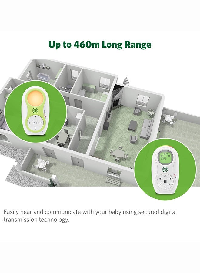 LeapFrog مراقب الأطفال الصوتي LeapFrog LF80 مع ضوء ليلي، مستشعر حرارة، أغاني مهدئة، محادثة ثنائية الاتجاه، تذكير بالرضاعة واتصال DECT 6.0 بعيد المدى - Image 3