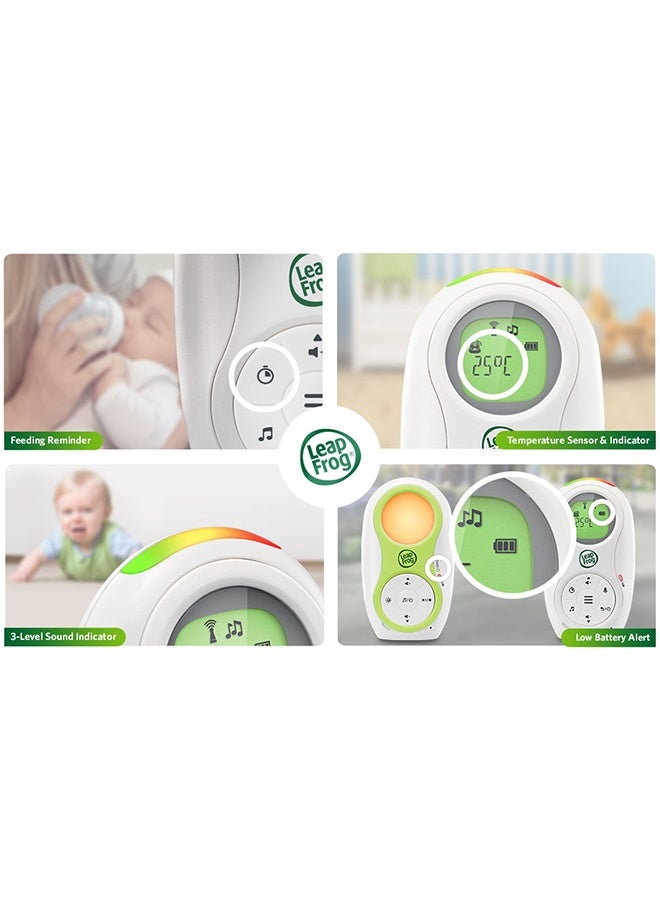 LeapFrog مراقب الأطفال الصوتي LeapFrog LF80 مع ضوء ليلي، مستشعر حرارة، أغاني مهدئة، محادثة ثنائية الاتجاه، تذكير بالرضاعة واتصال DECT 6.0 بعيد المدى - Image 2
